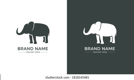 Elephant personable logo on white and gray background