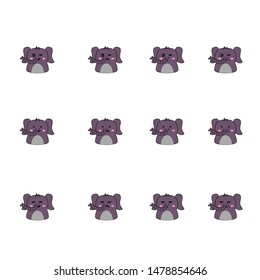 elephant, pet emoticon or smile icon for user interface