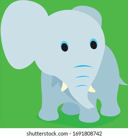 It is an elephant in the picture which looks very cute, the color behind it is green, which looks very beautiful, it can be used anywhere, it is very beautiful and cute.This is a baby elephant icon.