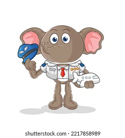 das Elefanten-Maskottchen. Cartoon-Vektorgrafik