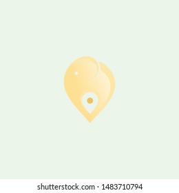 Elephant with Pin. Elephant logo design vector template