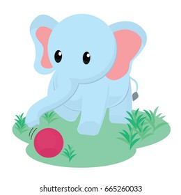 Elephant play Ball