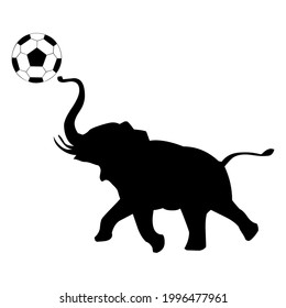 elephant playing ball flat minimalist design