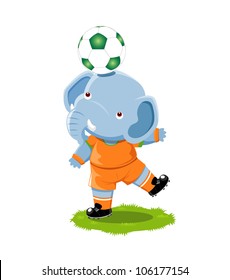 Elephant playing football