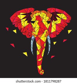 Elephant  Polygon Art in Vector illustration 