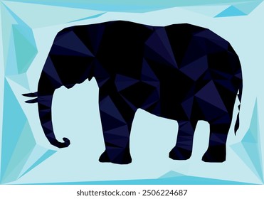 Elephant polygonal geometrical shapes vector illustration modern design 