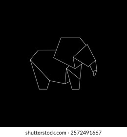 Elephant Polygonal Lines, can use for Logo, Pictogram, Animal Figure, Website, Apps, or Graphic Design Element. Vector Illustration