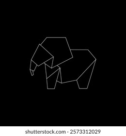 Elephant Polygonal Lines, can use for Logo, Pictogram, Animal Figure, Website, Apps, or Graphic Design Element. Vector Illustration