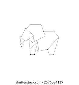 Elephant Polygonal Lines, can use for Logo, Pictogram, Animal Figure, Website, Apps, or Graphic Design Element. Vector Illustration