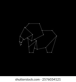 Elephant Polygonal Lines, can use for Logo, Pictogram, Animal Figure, Website, Apps, or Graphic Design Element. Vector Illustration