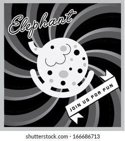 elephant poster template vector/illustration/ background/ greeting card