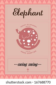 elephant poster template vector/illustration / background/ greeting card