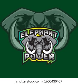 elephant power logo design vector with modern illustration concept style for badge, emblem and tshirt printing. elephant power illustration for sport and esport team.