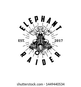 Elephant raider logo vector illustration