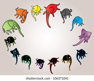 elephant rainbow illustration