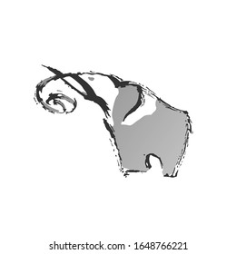Elephant with a raised trunk. Logo, corporate identity, sign. Vector illustration.