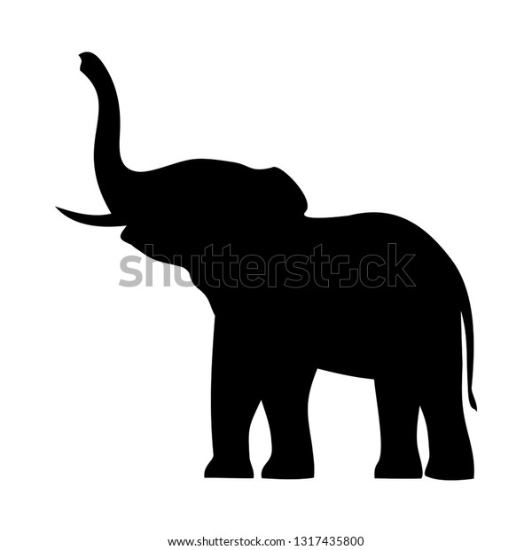 Elephant Raised Trunkvector Illustration Stock Vector (Royalty Free