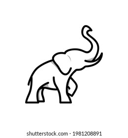 the elephant raises its trunk logo vector