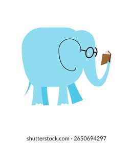 Livro de leitura de elefante. Lendo elefante.