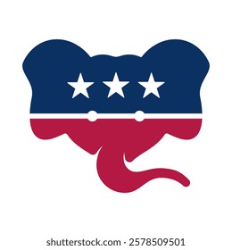 elephant republican party icon flat on white background