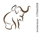 Elephant rider logo on a white background