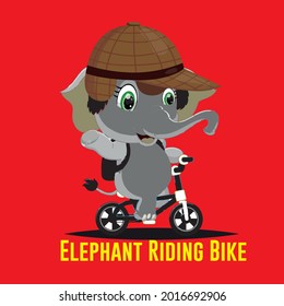 Elephant Riding Bike slogan t shirt design