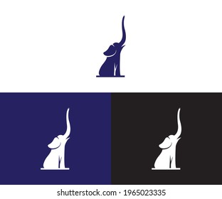 elephant with roaring logo design eps 