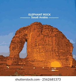 Elephant Rock (Jabal AlFil) at Dusk, Al Ula, Saudi Arabia