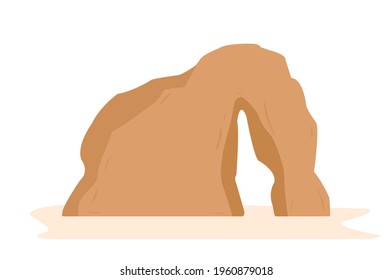 Elephant Rock Outcrop Geological Formation, "Al Ola" Al Ula, Saudi Arabia - Vector Illustration. Eps 10