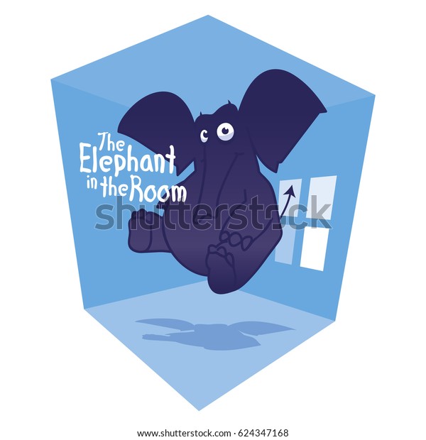 Elephant Room Vector Cartoon Illustration Can Stock Vector (Royalty