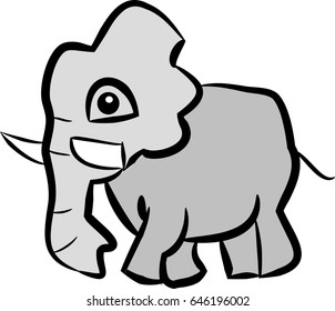 Elephant Run vector illustration