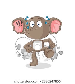 la ilustración en funcionamiento del elefante. vector de caracteres