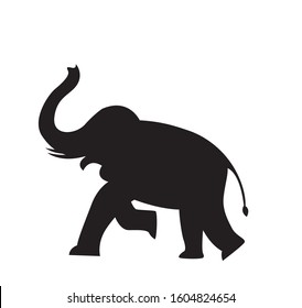 elephant running silhouette vector illustration