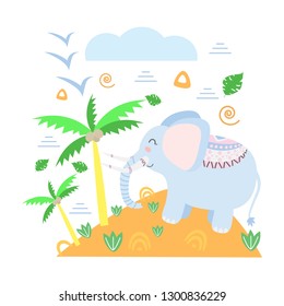 elephant in Scandinavian style - vector illustration, eps
