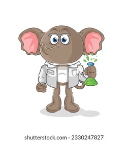 the elephant scientist character. cartoon mascot vector