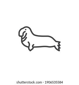 Elephant seal line icon. linear style sign for mobile concept and web design. Elephant seal animal outline vector icon. Symbol, logo illustration. Vector graphics