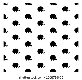 Elephant seamless black and white pattern, background