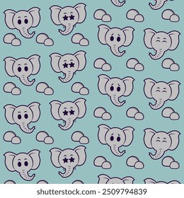 Elephant seamless pattern background vector