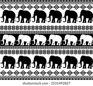 Elephant seamless pattern, geometric, design for fabric,curtain,wallpaper, phonecase.white background