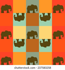 Elephant seamless Pattern indian style vector minimal
