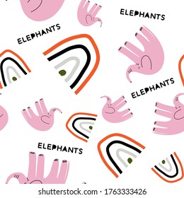 Elephant seamless pattern for scrapbook, fabric, digital paper. Cute baby design background
