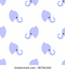 Elephant seamless pattern, vector children illustration