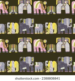 Elephant. seamless pattern. Watercolor vector illustration. cute animal.