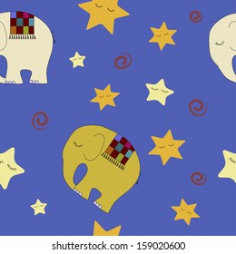 Elephant Seamless Vector Pattern