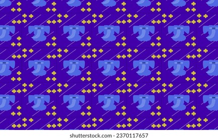 elephant set isolated on white vector seamless pattern design. Wildlife elefant with tusks and trunk. Elephant silhouette endless pattern.