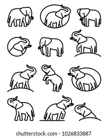 Elephant set. Vector