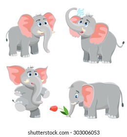 elephant set. vector illustration