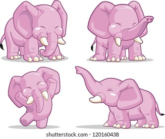 Elephant in Several Poses - Standing, Dancing & Raising Its Trunk