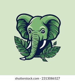 Elephant shape mascot logo for environmental protection product company