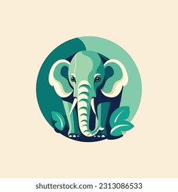 Elephant shape mascot logo for environmental protection product company